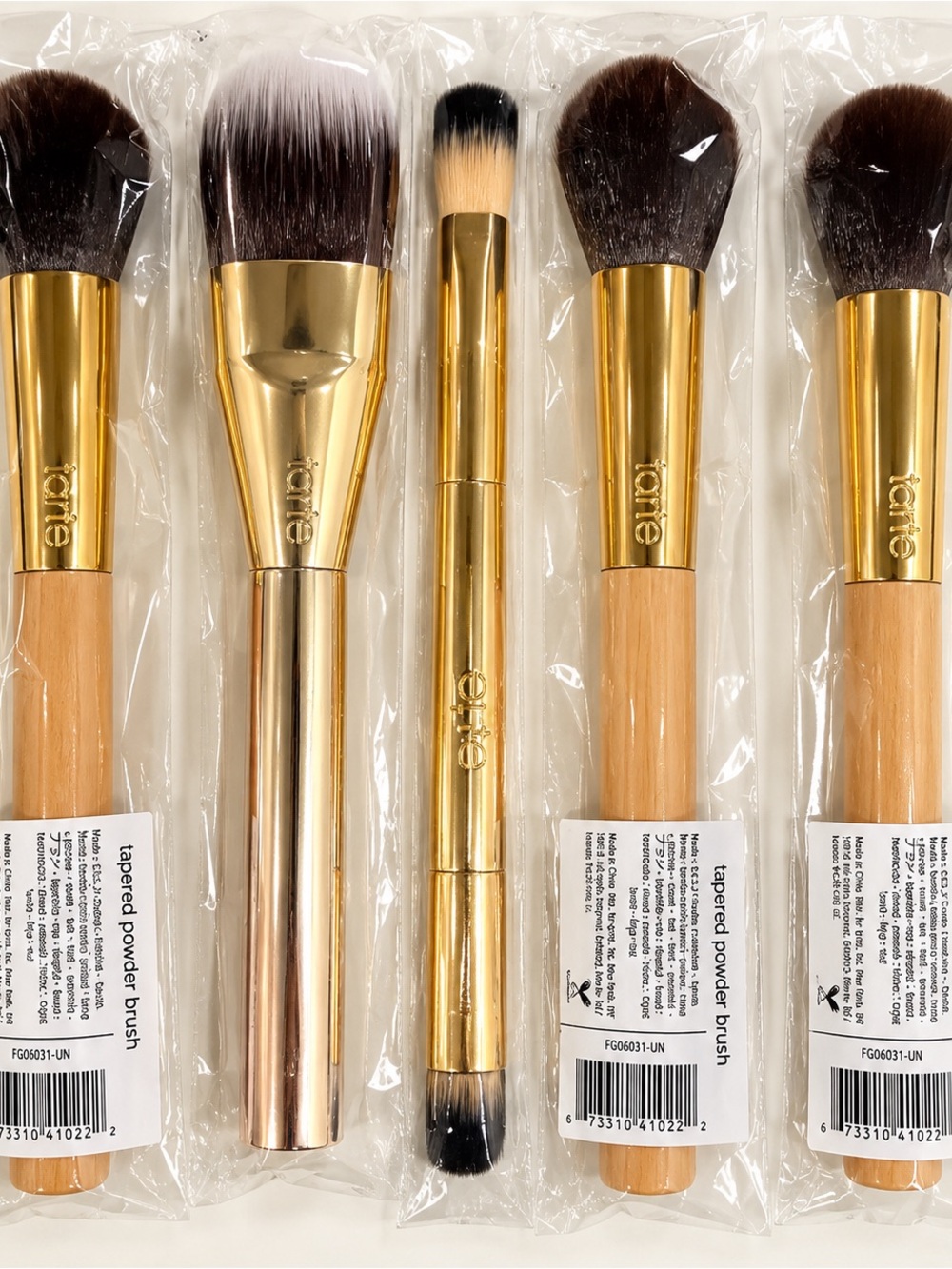 Tarte Cosmetics Makeup Brush Set of 5 New Sealed Gold 💄